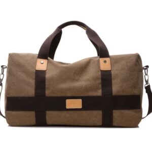 MOK Canvas Leather Duffle Bag Front View