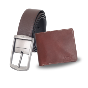 Honeybee & Rough-Tough Brown Combo – Leather Belt and Wallet Set for Men